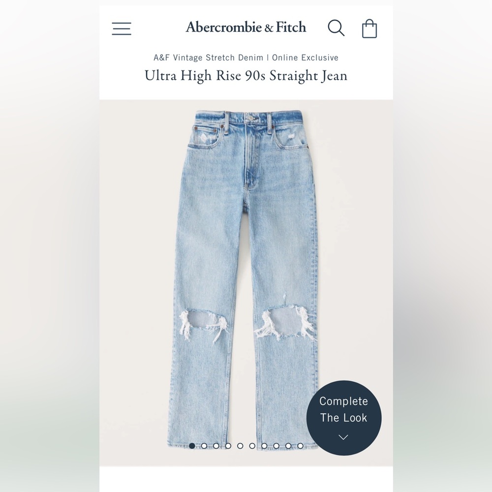 Abercrombie & Fitch 90’s straight ultra high rise jeans